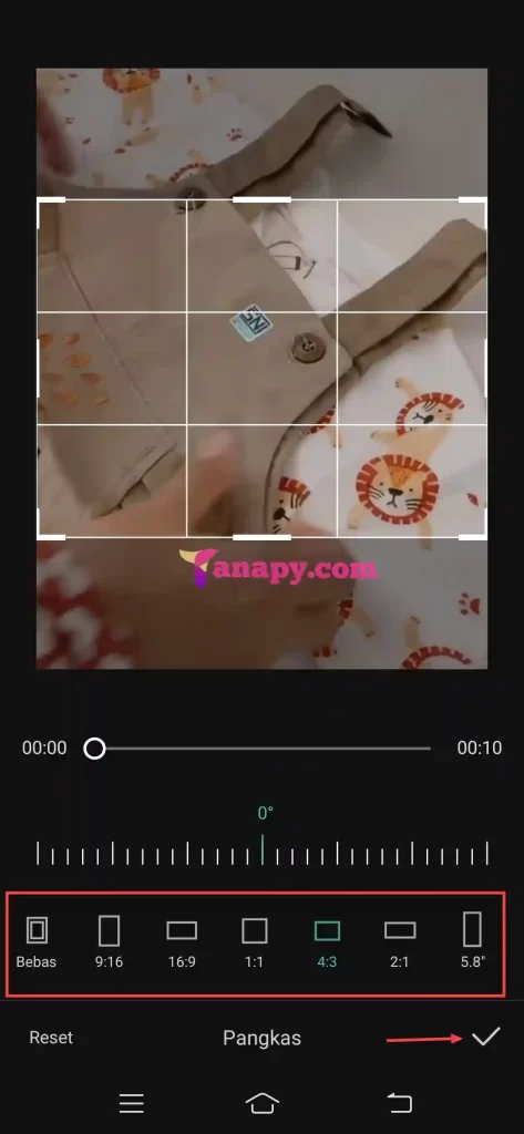 cara memotong layar video di capcut