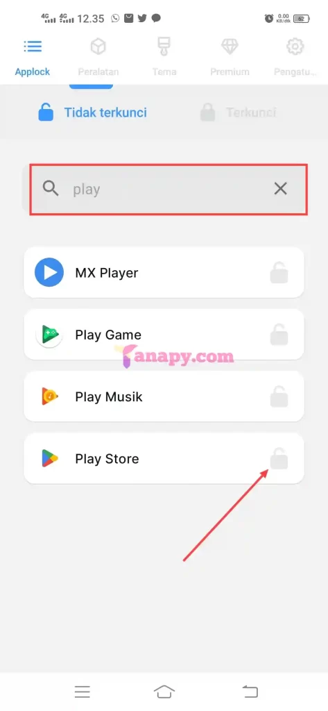 cara mengunci aplikasi play store